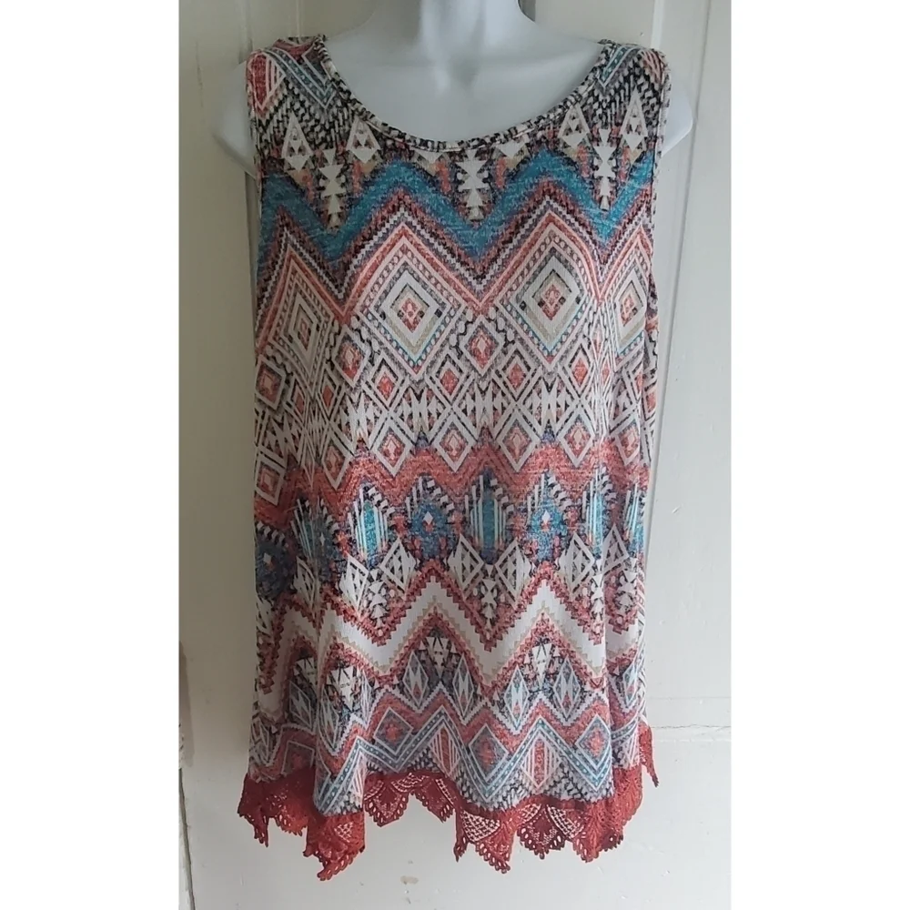 No Comment Aztec Print Tank Top - Picture 4 of 7